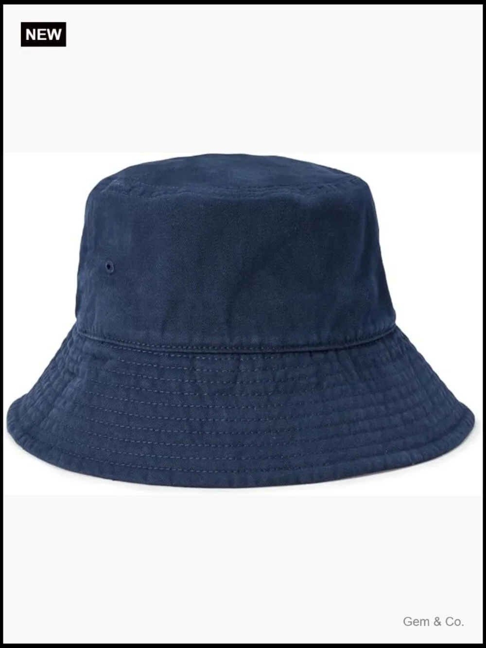 Washed Cotton Bucket Hat with Eyelets, Lightweight, Unlined